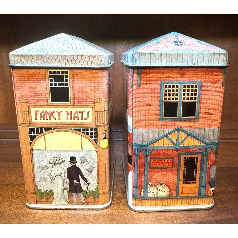 Vintage Tinsmith's Craft Building Tins Victorian Storefront Depot Set